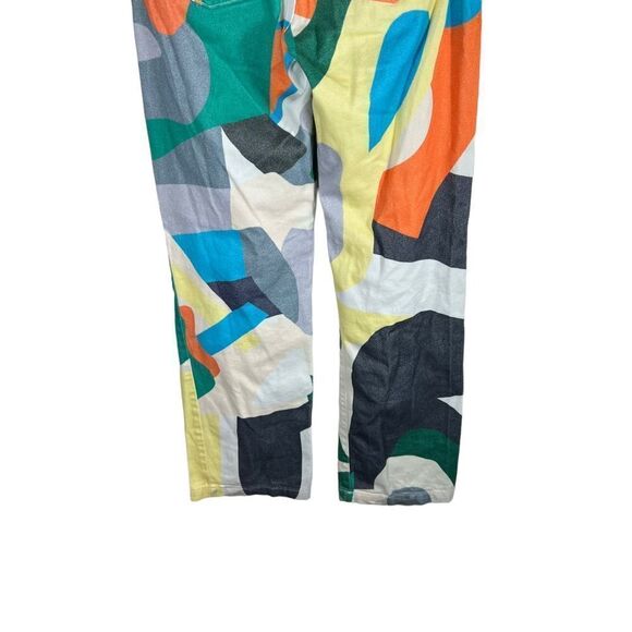 Jaded London Abstract Art Print Flare Leg Jeans - Picture 7 of 8